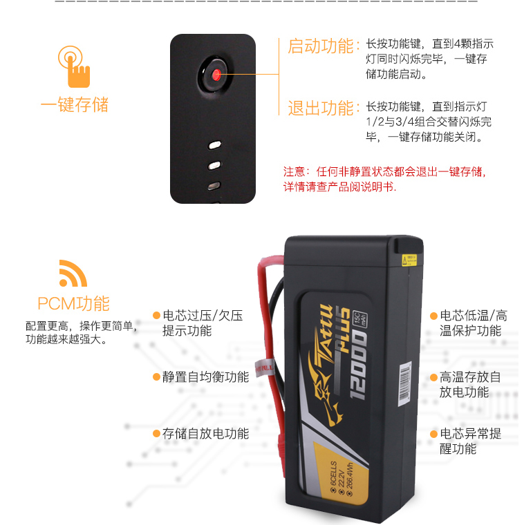 Tattu plus 12000mAh智能無(wú)人機電池操作教程
